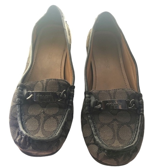 Coach embossed leather Olive loafers - Picture 10 of 10